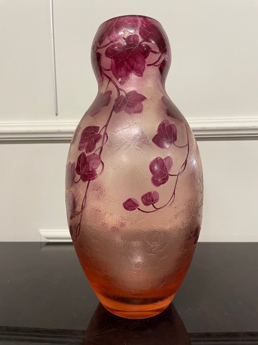 Legras - Grand Vase Série Rubis Art Nouveau H: 35 Cm-photo-2